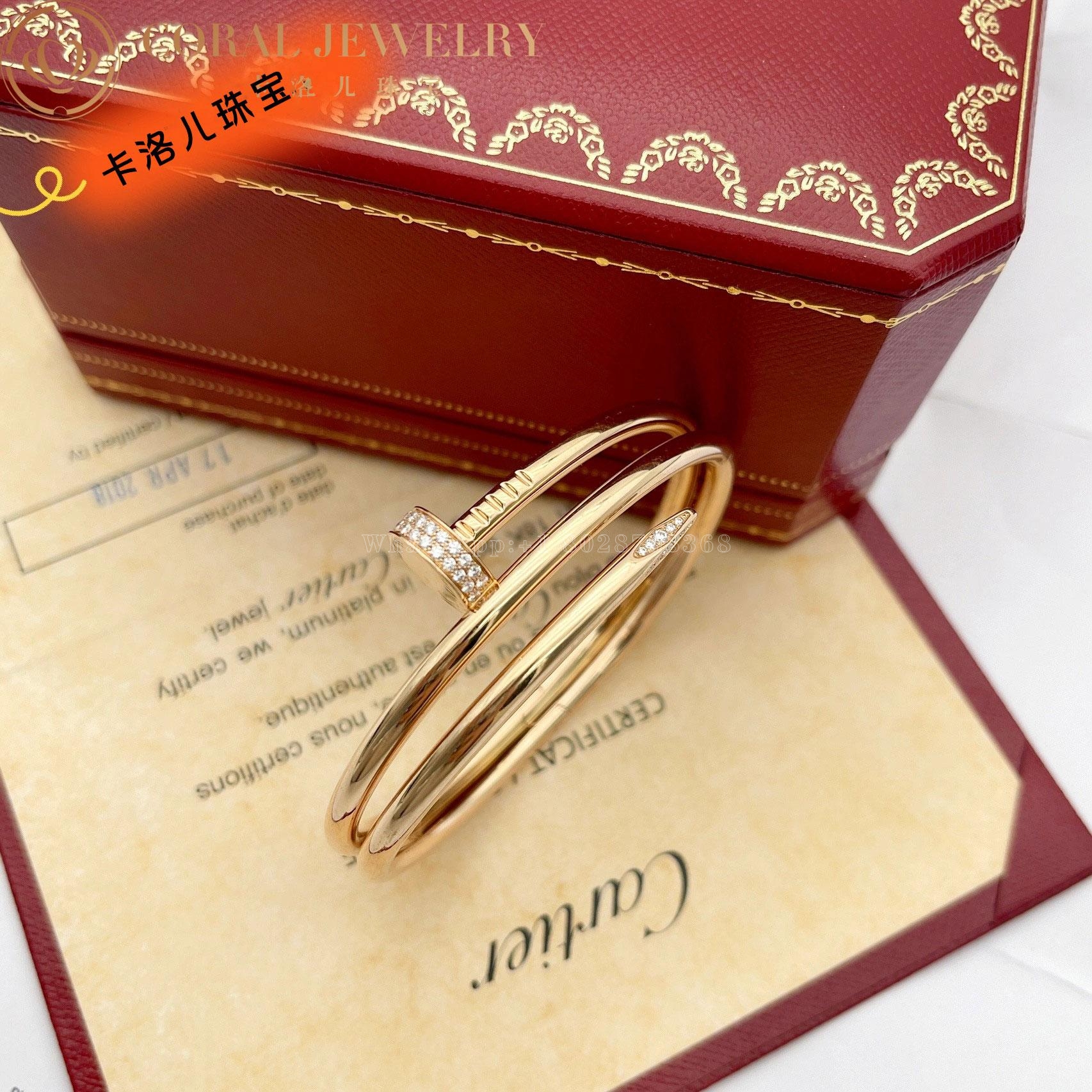 Cartier Juste Un Clou Bracelet, 18k Yellow Gold Diamonds