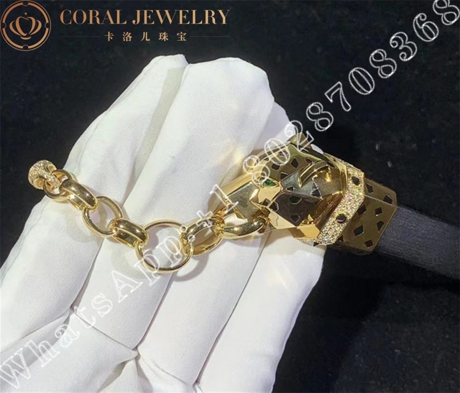 Cartier Panthère De Cartier Bracelet, Yellow Gold Diamond Onyx and Enamel - Image 6