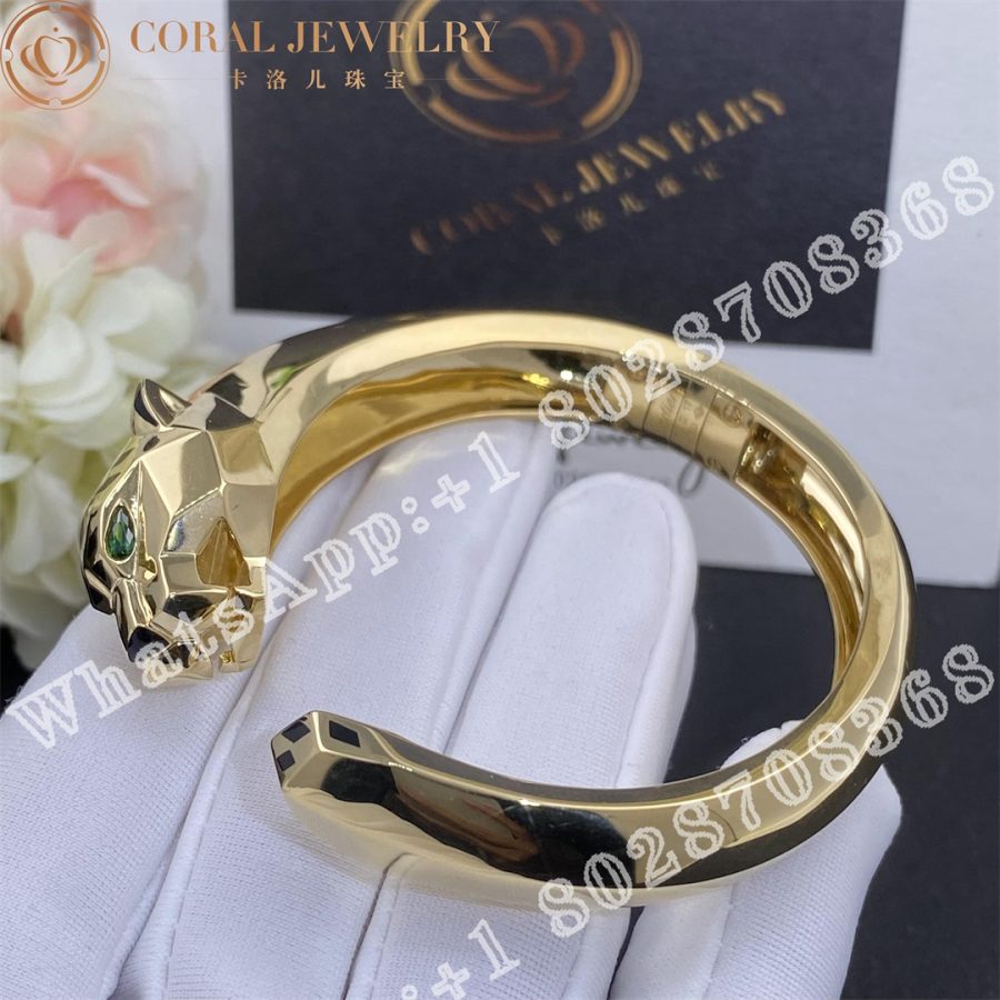 Cartier Panthère De Cartier Bracelet, 18K Yellow Gold Black Lacquer. Tsavorite Garnets, Onyx N6033402 - Image 3