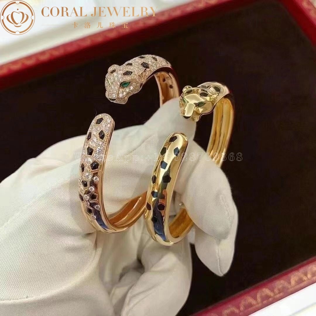 Cartier Panthère De Cartier Bracelet, 18K Yellow Gold Black Lacquer. Tsavorite Garnets, Onyx N6715217