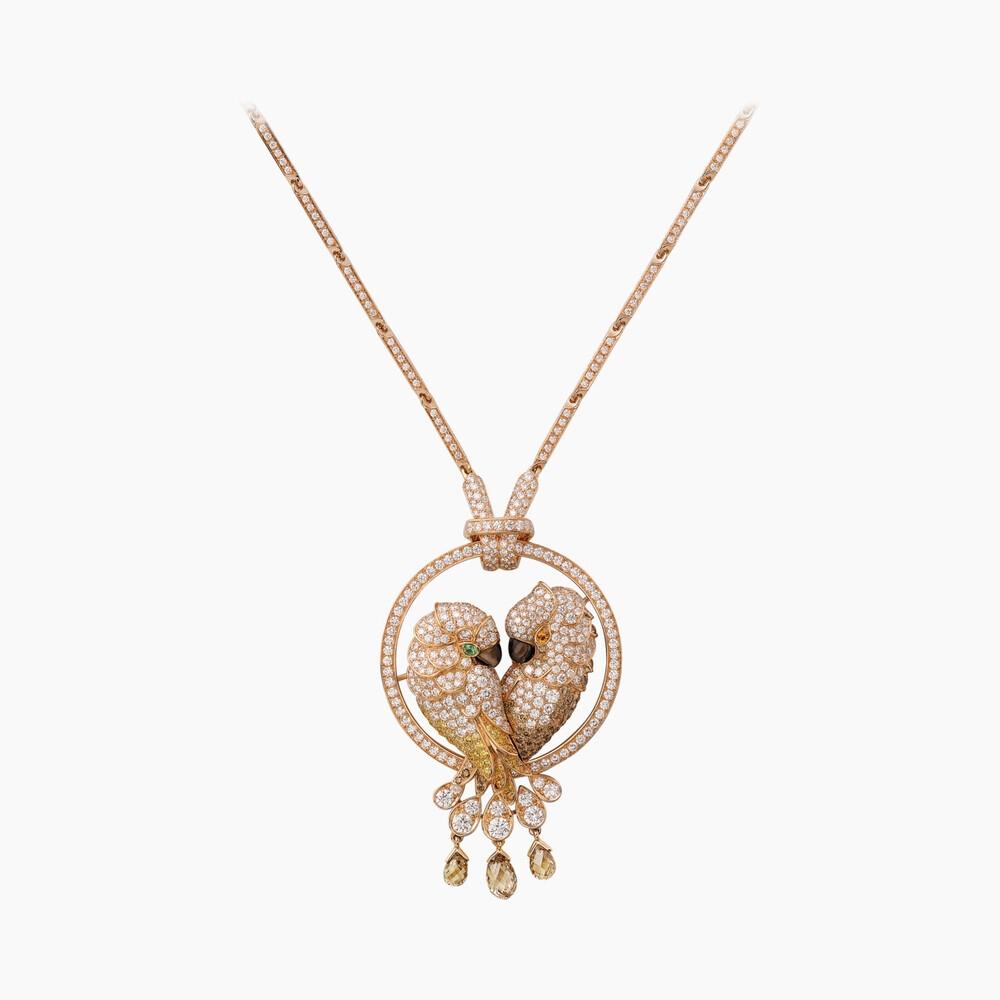 Cartier Les Oiseaux Libérés Necklace, Rose Gold, Diamonds H7000080