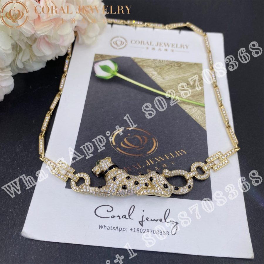 Cartier Panthère de Cartier Necklace, Rose Gold with Diamonds, Emerald and Onyx N7048600 - Image 6