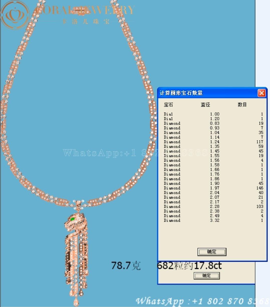 Cartier Panthère De Cartier Necklace, Rose Gold Diamonds High Jewelry H7000325
