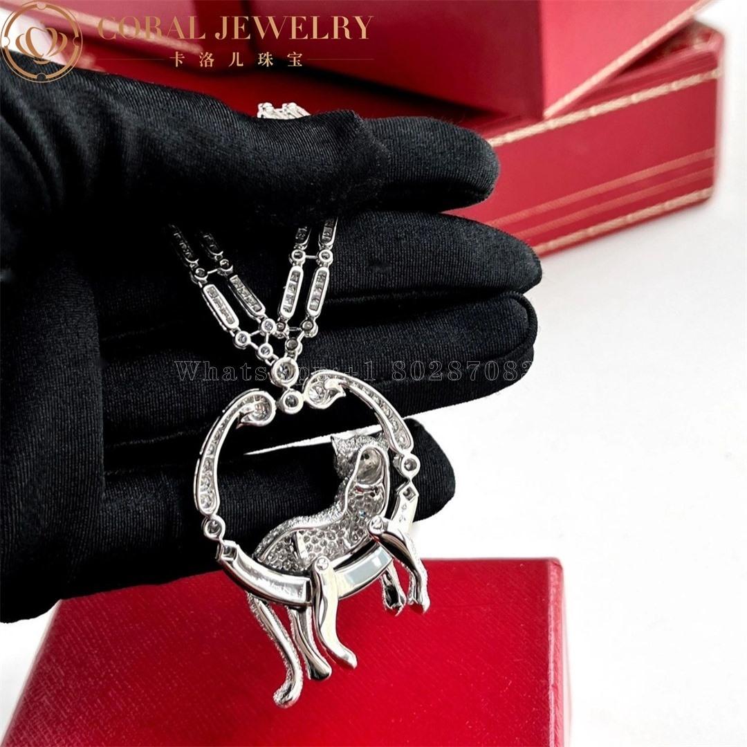 Cartier Panthère De Cartier Necklace, Platinum Emeralds Onyx Diamonds HP700939