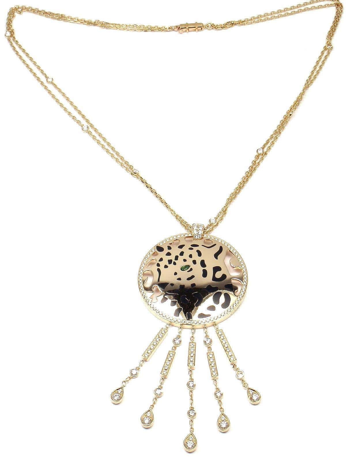 Cartier Panthère De Cartier Necklace, Tsavorite Lacquer Diamond Gold