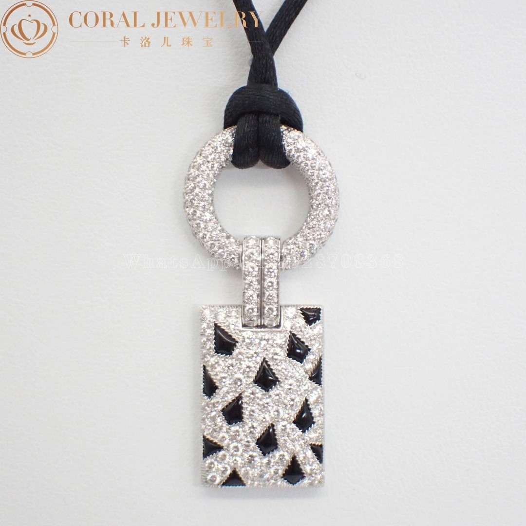 Cartier Panthère De Cartier Necklace, White Gold Diamond and Onyx Panthere Pendant N3014600