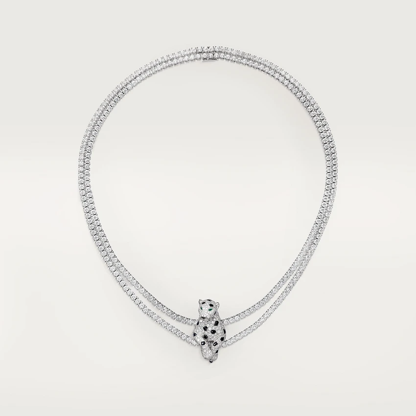 Cartier Panthère De Cartier Necklace, White Gold Diamonds High Jewelry H7000539