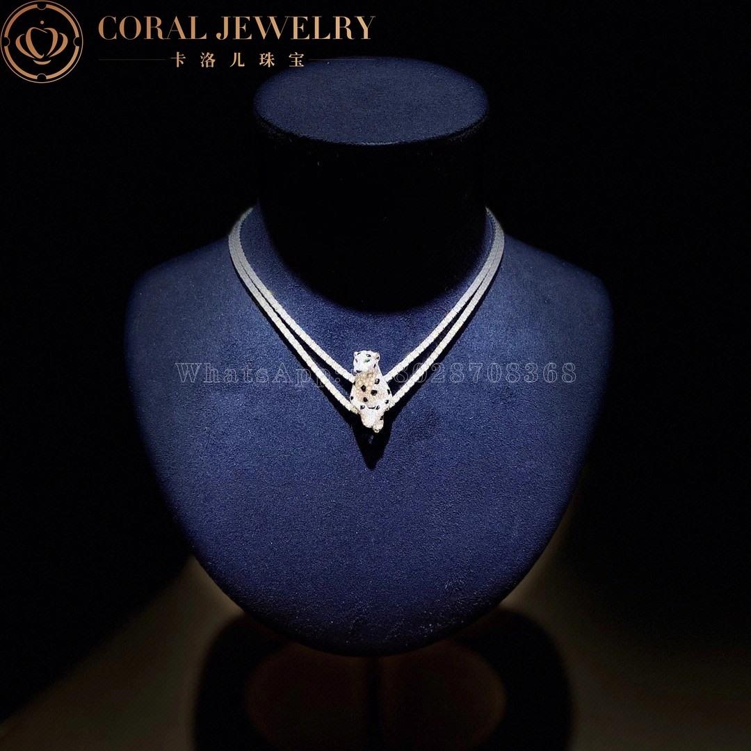 Cartier Panthère De Cartier Necklace, White Gold Diamonds High Jewelry H7000539