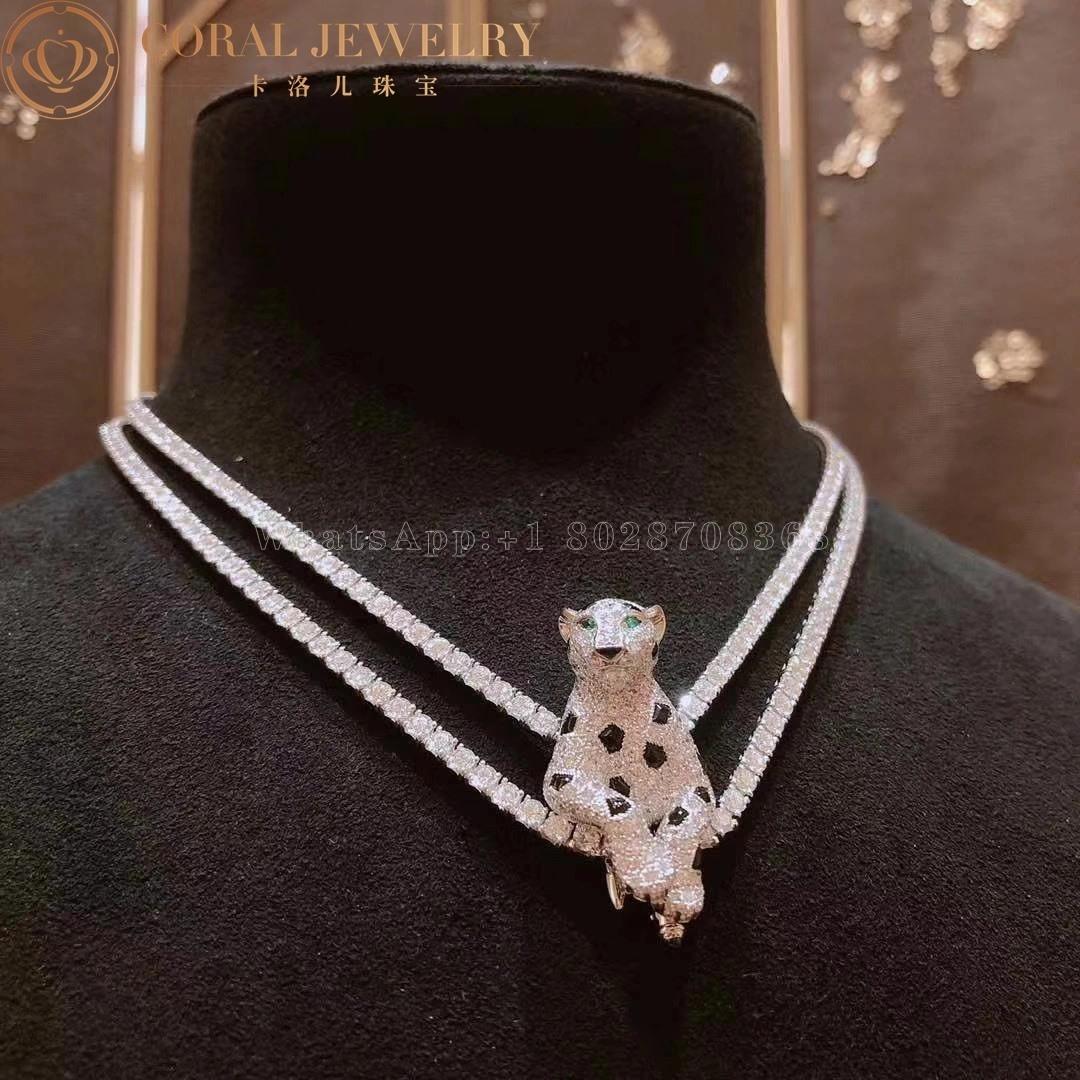 Cartier Panthère De Cartier Necklace, White Gold Diamonds High Jewelry H7000539