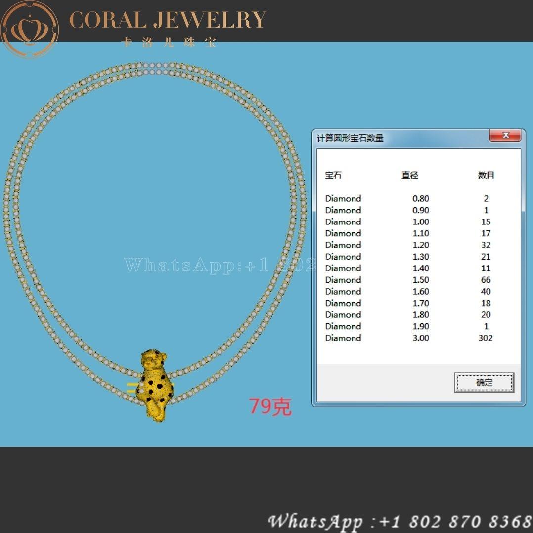 Cartier Panthère De Cartier Necklace, White Gold Diamonds High Jewelry H7000539