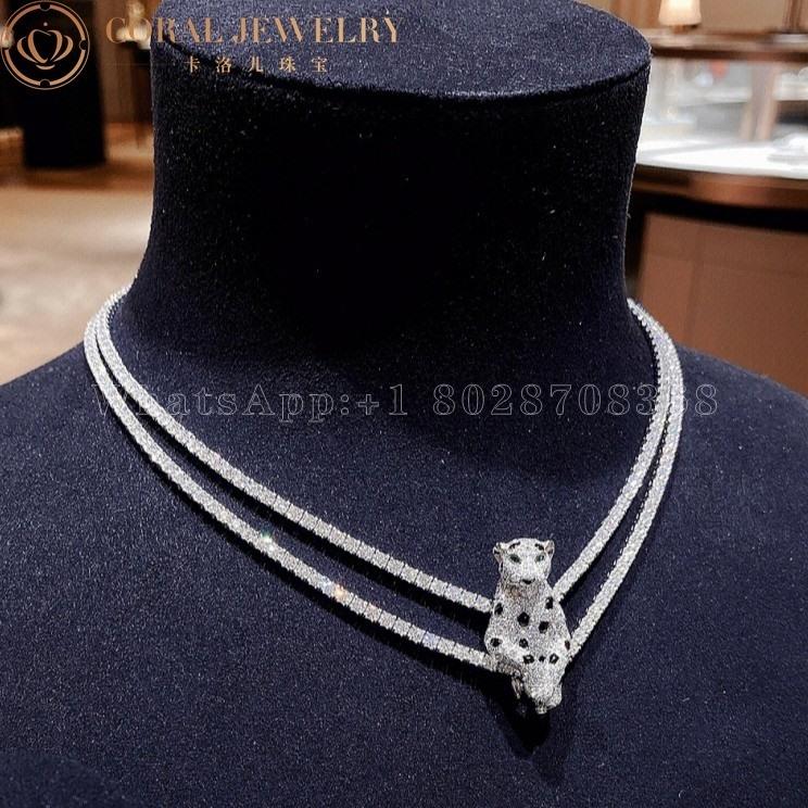 Cartier Panthère De Cartier Necklace, White Gold Diamonds High Jewelry H7000539