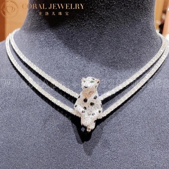 Cartier Panthère De Cartier Necklace, White Gold Diamonds High Jewelry H7000539