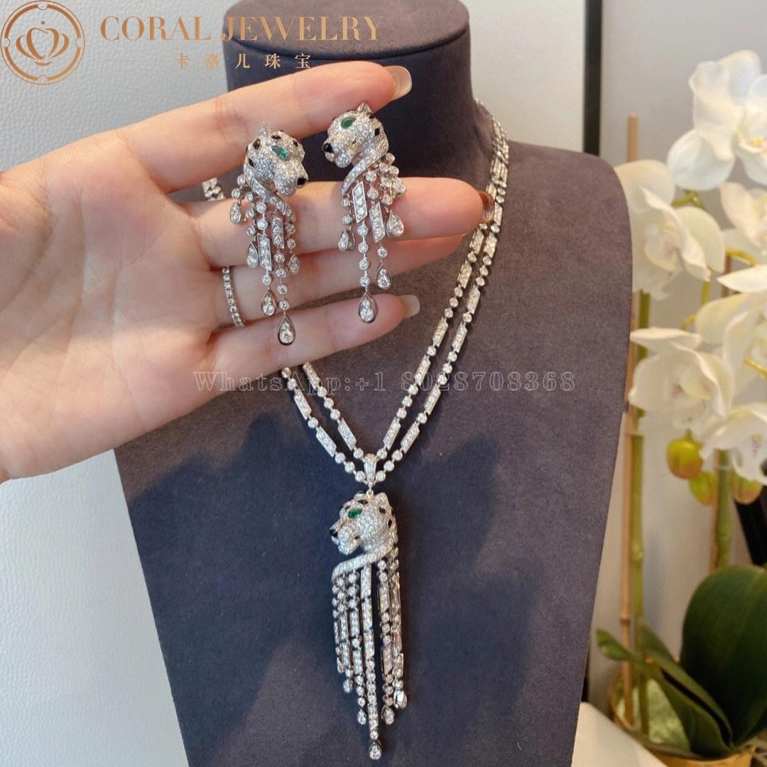 Cartier Panthère De Cartier Necklace, White Gold Diamonds High Jewelry H7000546
