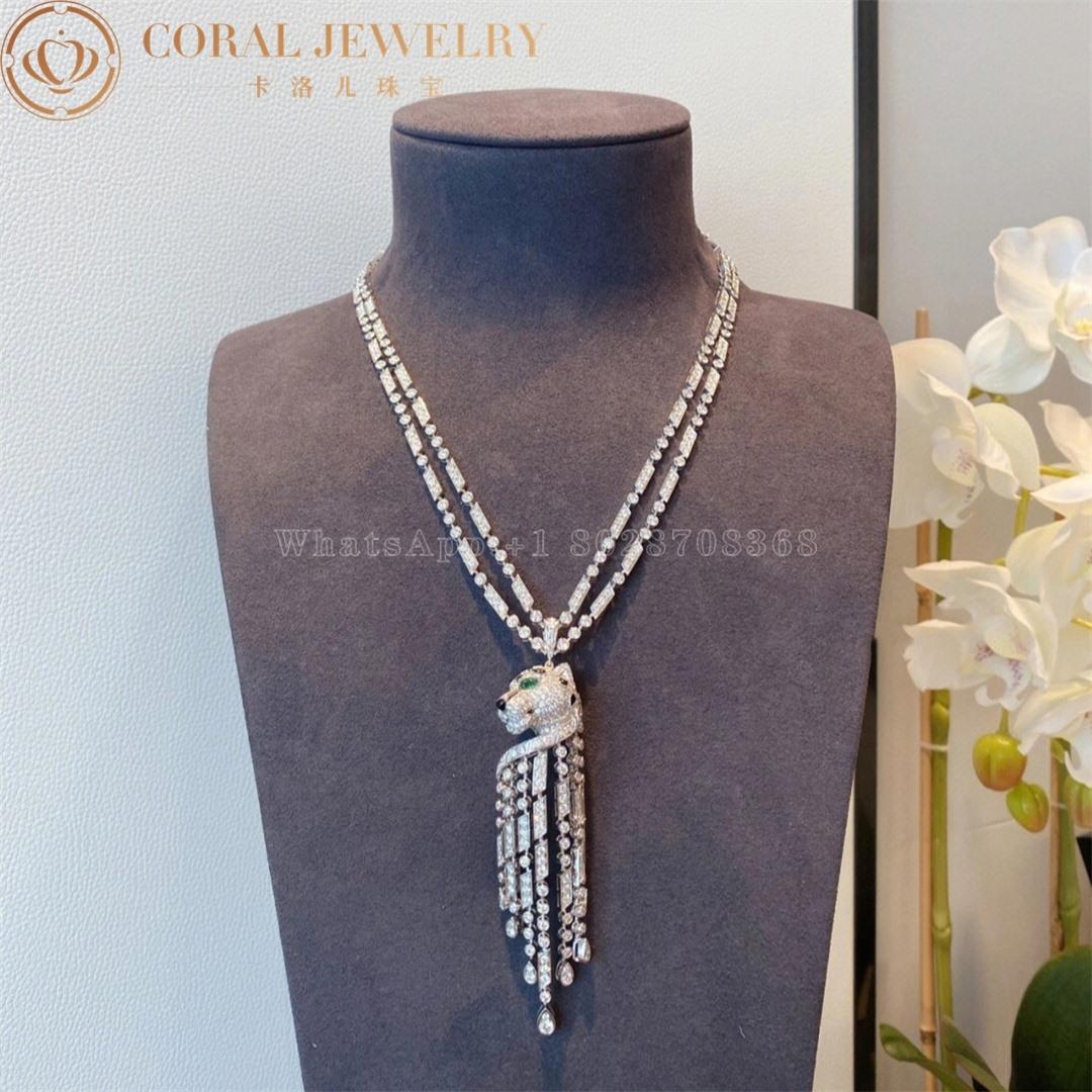 Cartier Panthère De Cartier Necklace, White Gold Diamonds High Jewelry H7000546