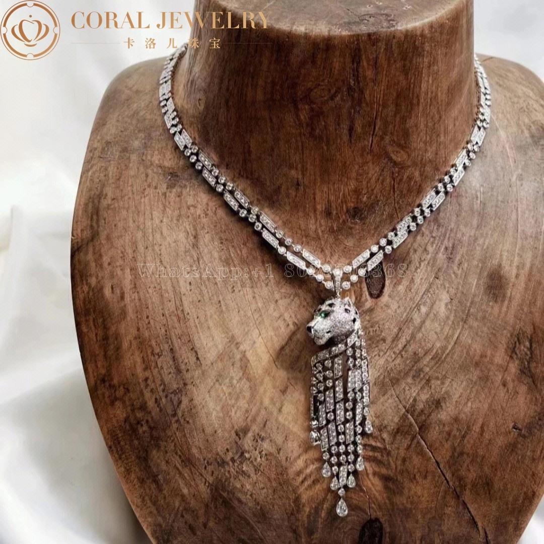 Cartier Panthère De Cartier Necklace, White Gold Diamonds High Jewelry H7000546