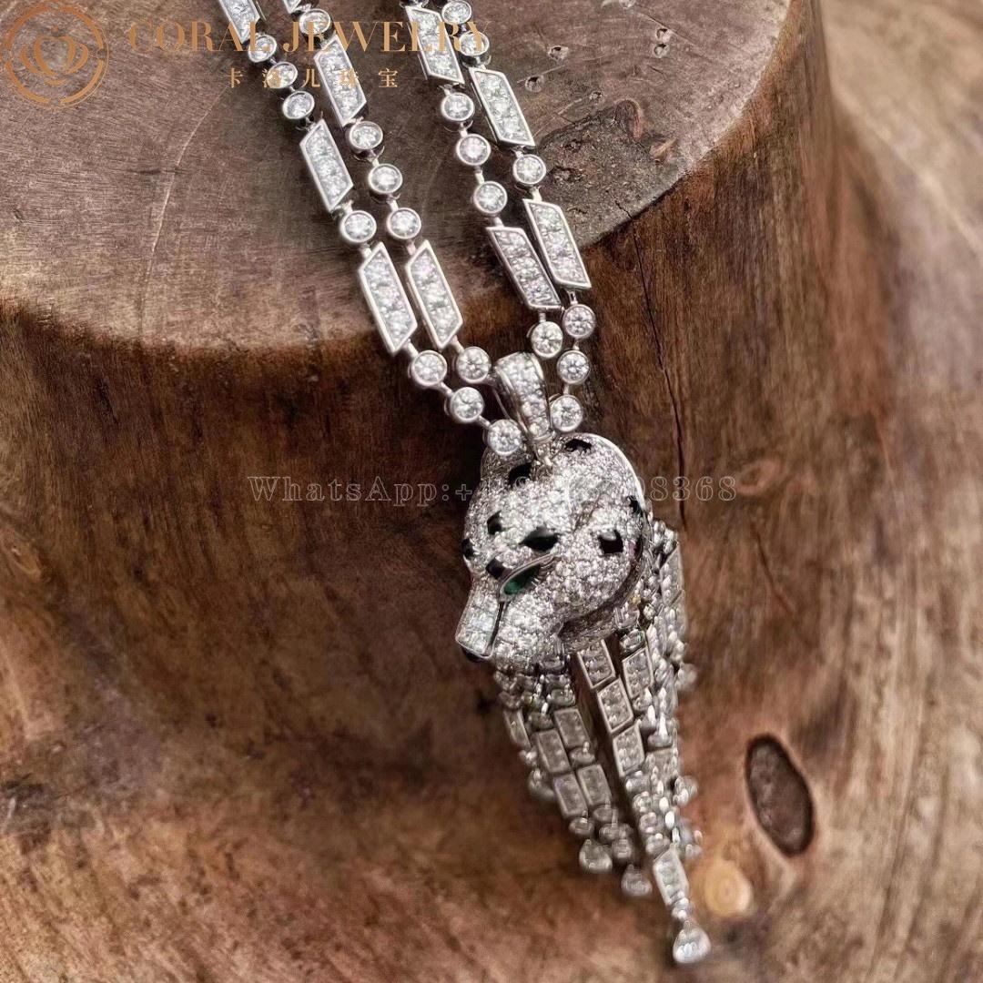 Cartier Panthère De Cartier Necklace, White Gold Diamonds High Jewelry H7000546