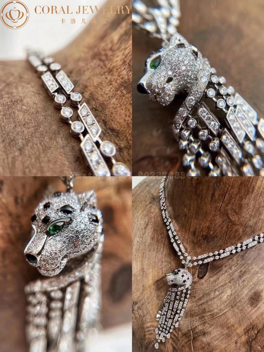 Cartier Panthère De Cartier Necklace, White Gold Diamonds High Jewelry H7000546