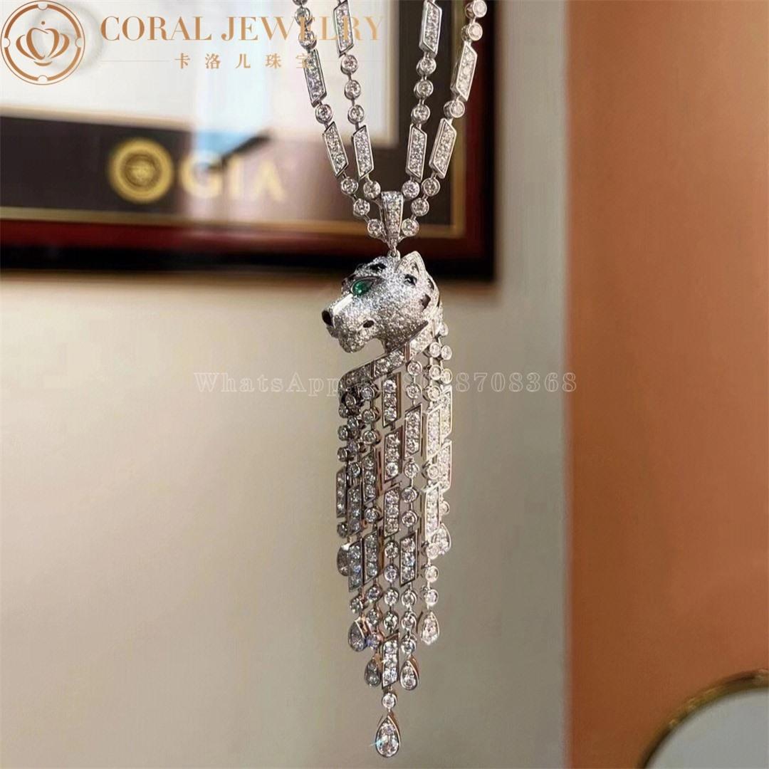 Cartier Panthère De Cartier Necklace, White Gold Diamonds High Jewelry H7000546