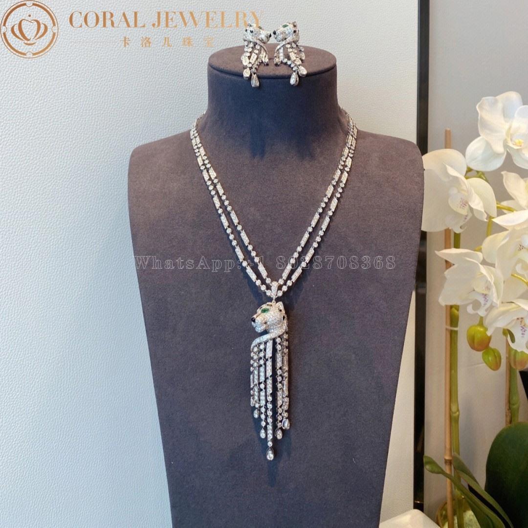 Cartier Panthère De Cartier Necklace, White Gold Diamonds High Jewelry H7000546