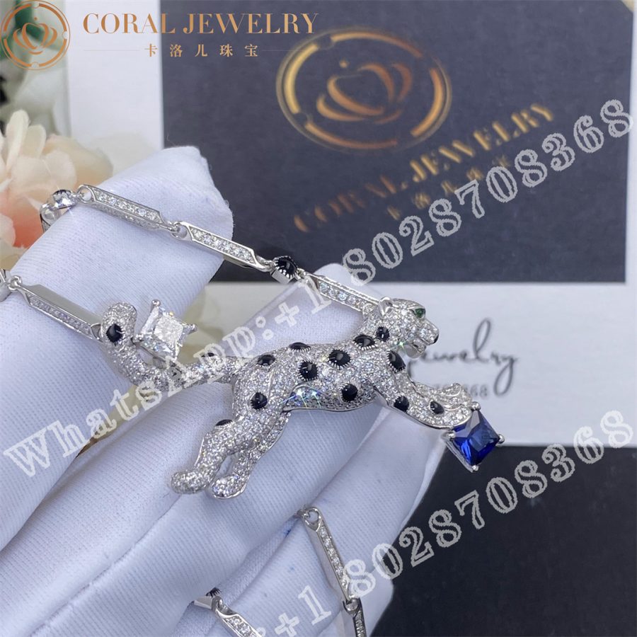 Cartier Panthère De Cartier Necklace, White Gold Sapphire and Diamonds H7000322 - Image 3