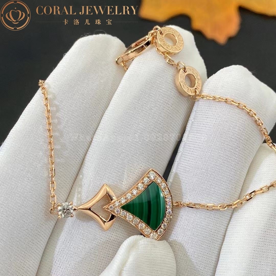 Bulgari Divas' Dream Bracelet Rose Gold with Malachite and Diamonds Ref.: 358891