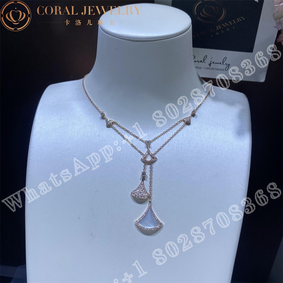 Bulgari Divas Dream Necklace Rose Gold With Mother Of Pearl And Diamonds Ref 358682 Coral (2)