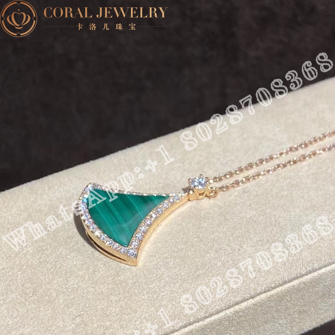 Bulgari Divas Dream Necklace Rose Gold Malachite And Diamonds Ref 358893 Coral (1)