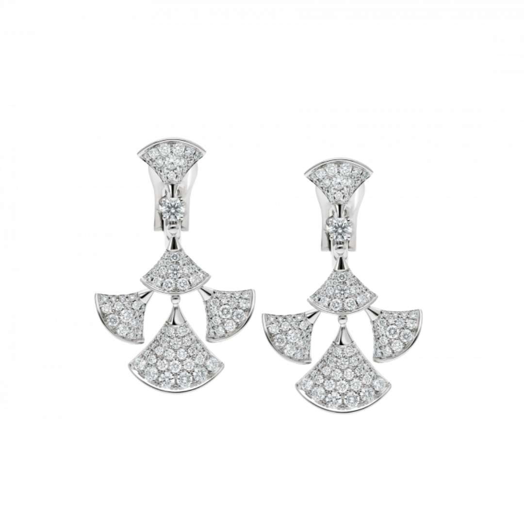 Bulgari Divas' Dream Earrings White Gold Pavé Diamonds Ref.: 352809