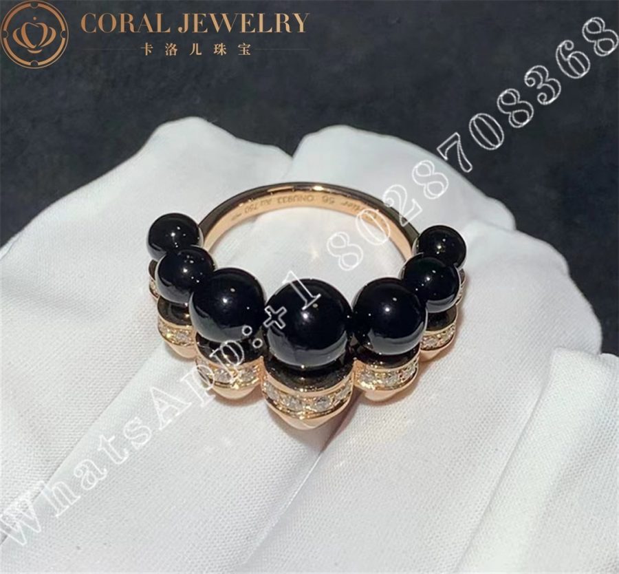 Cartier Clash De Cartier Ring, Large Model, Rose Gold , Onyx, Diamonds N4793900 - Image 4