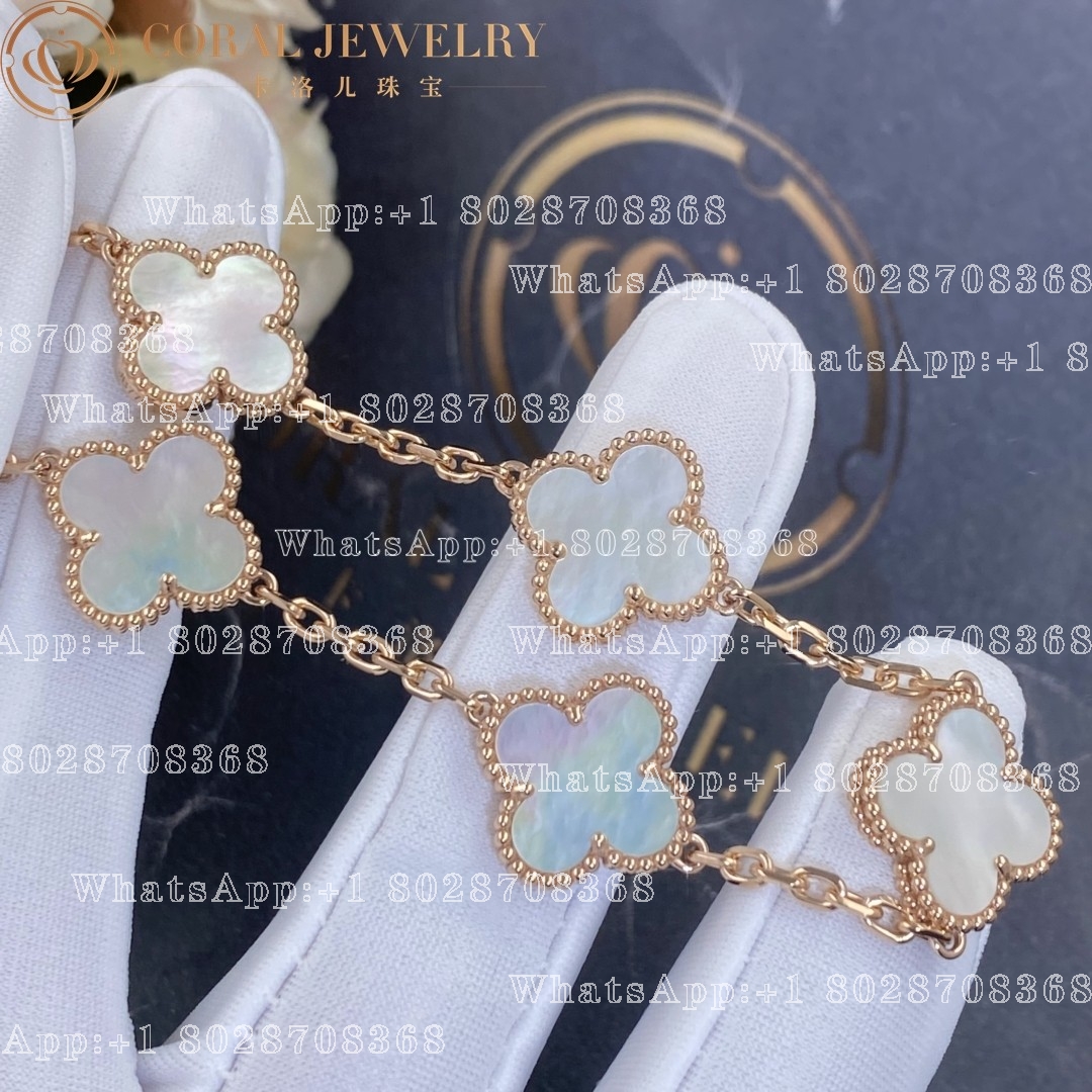 Van Cleef & Arpels Vintage Alhambra bracelet, 5 motifs Rose gold, Mother-of-pearl VCARA41800