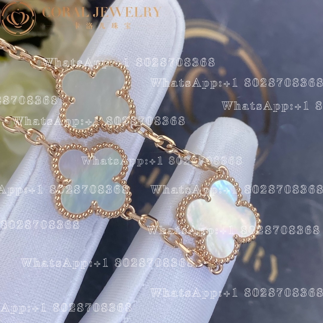 Van Cleef & Arpels Vintage Alhambra bracelet, 5 motifs Rose gold, Mother-of-pearl VCARA41800