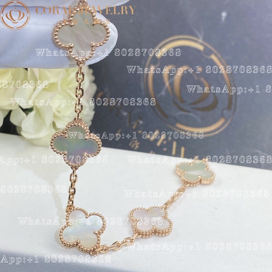 Van Cleef & Arpels Vintage Alhambra bracelet, 5 motifs Rose gold, Mother-of-pearl VCARA41800