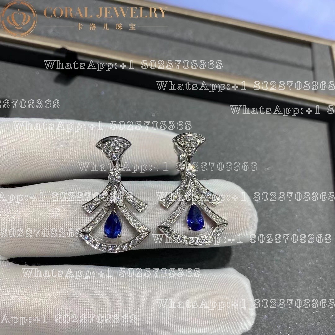 Bulgari Divas' Dream Earrings White Gold Diamonds Blue Sapphires Ref.: 357324