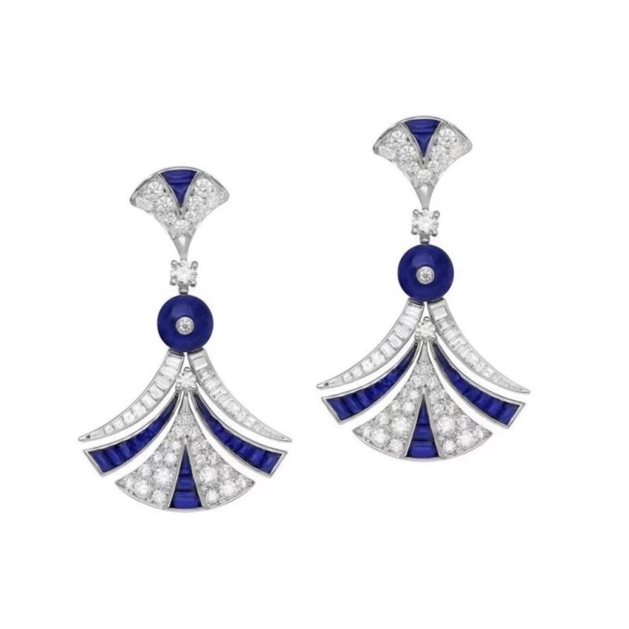 Bulgari Divas Dream Earrings White Gold Diamonds Sapphires