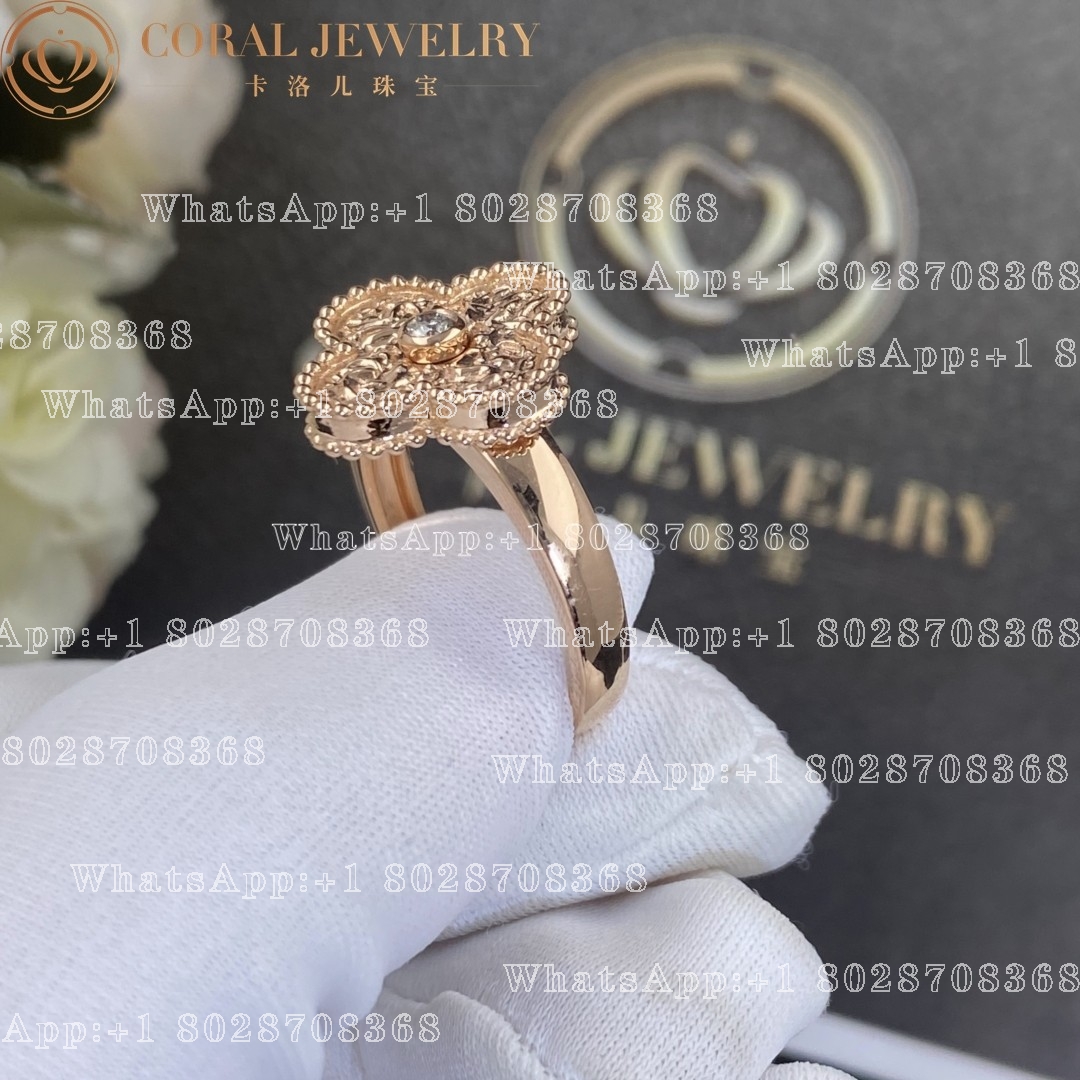 Van Cleef & Arpels Vintage Alhambra ring Rose gold, Diamond, VCARN9ZT00