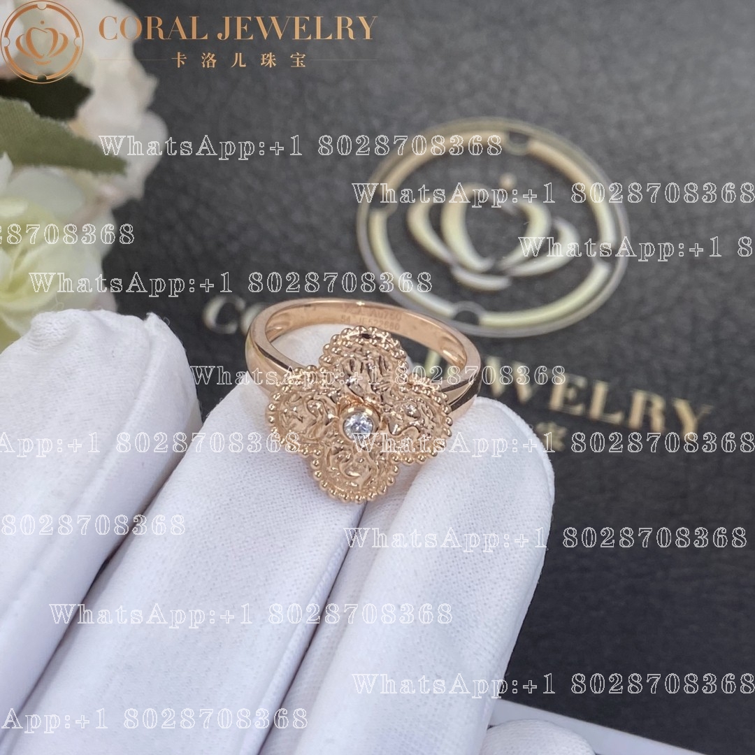 Van Cleef & Arpels Vintage Alhambra ring Rose gold, Diamond, VCARN9ZT00