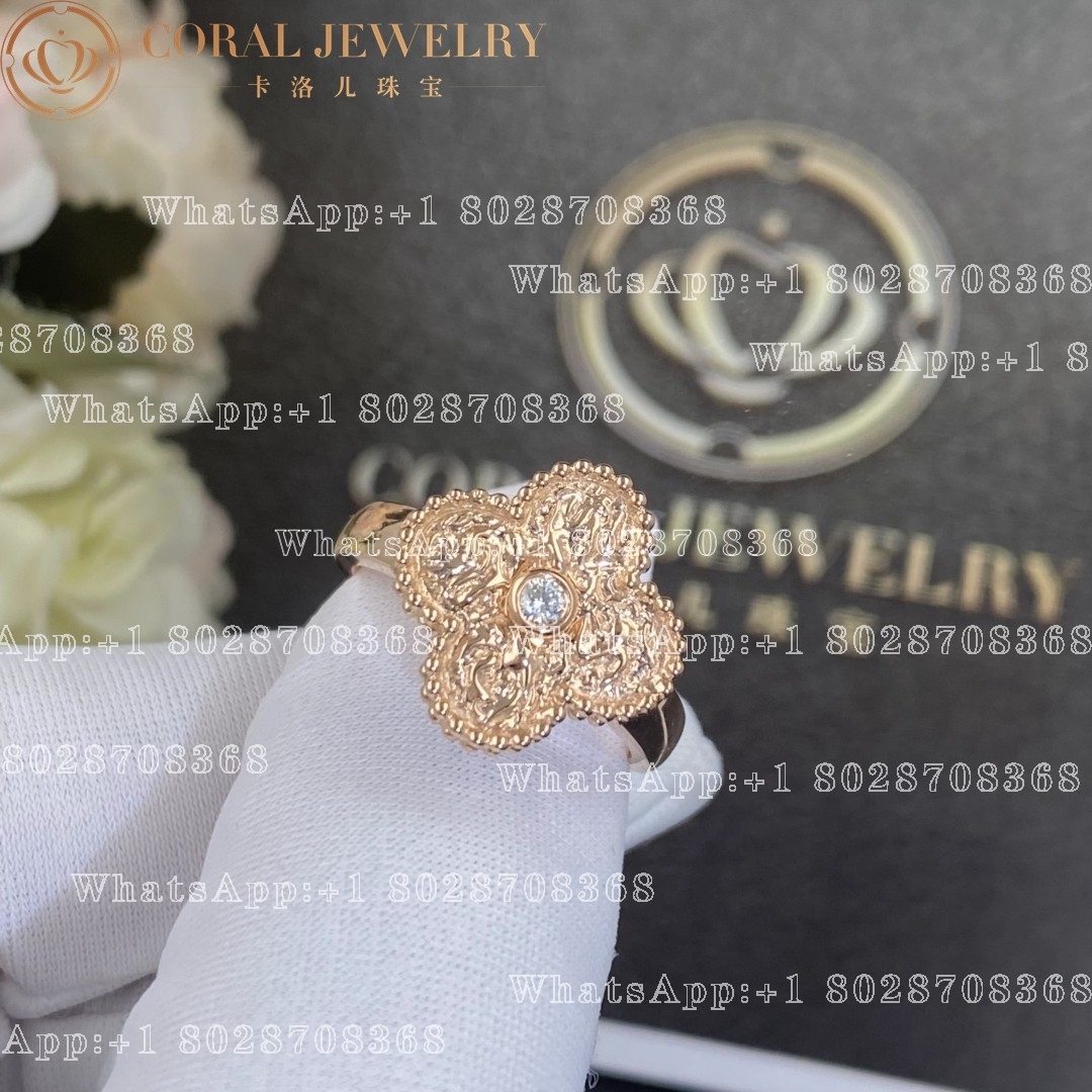 Van Cleef & Arpels Vintage Alhambra ring Rose gold, Diamond, VCARN9ZT00