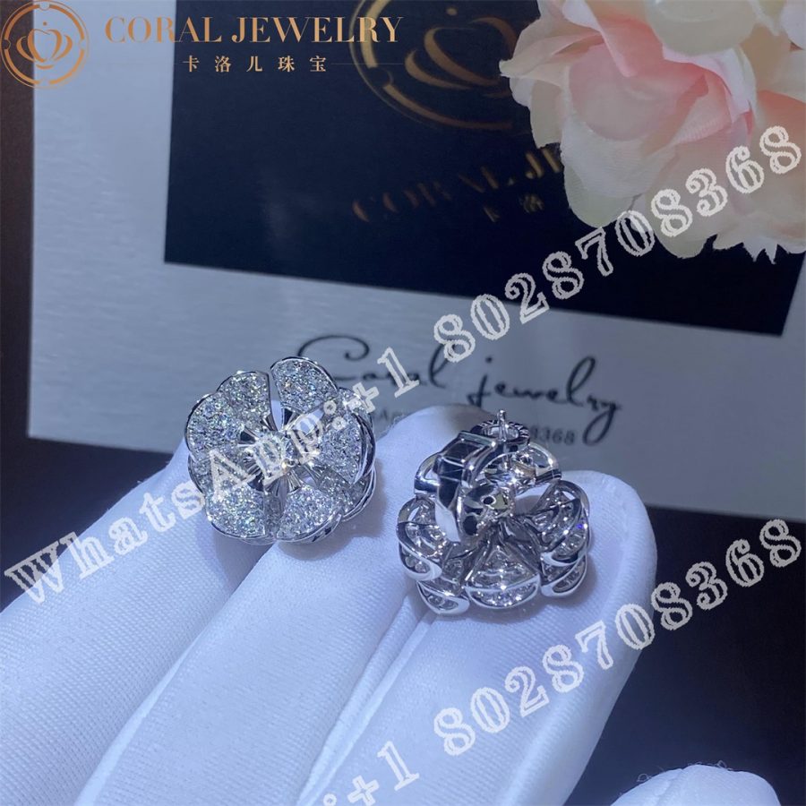 Bulgari Divas' Dream Earrings Pave Diamonds 18K White Gold 350785 OR857273 - Image 3