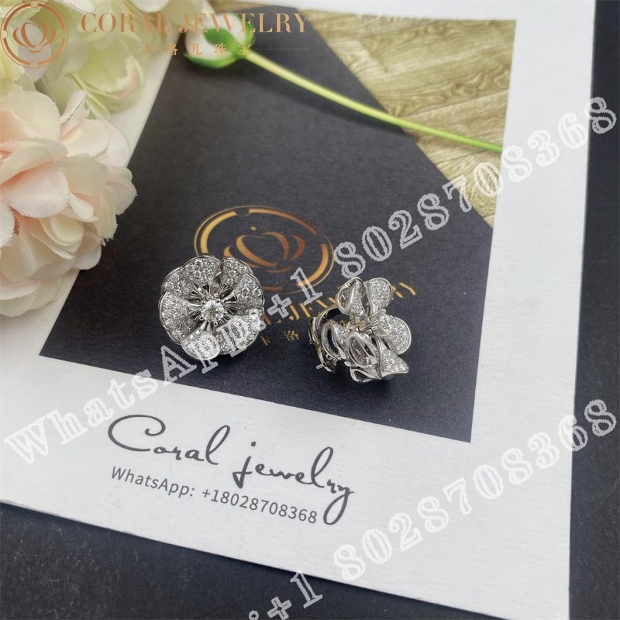 Bulgari Divas' Dream Earrings Pave Diamonds 18K White Gold 350785 OR857273 - Image 5