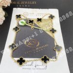 Van Cleef & Arpels Vintage Alhambra Necklace, 10 Motifs 18k Yellow Gold, Onyx VCARA42700 - Image 3