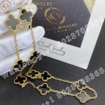 Van Cleef & Arpels Vintage Alhambra Necklace, 10 Motifs 18k Yellow Gold, Onyx VCARA42700 - Image 4