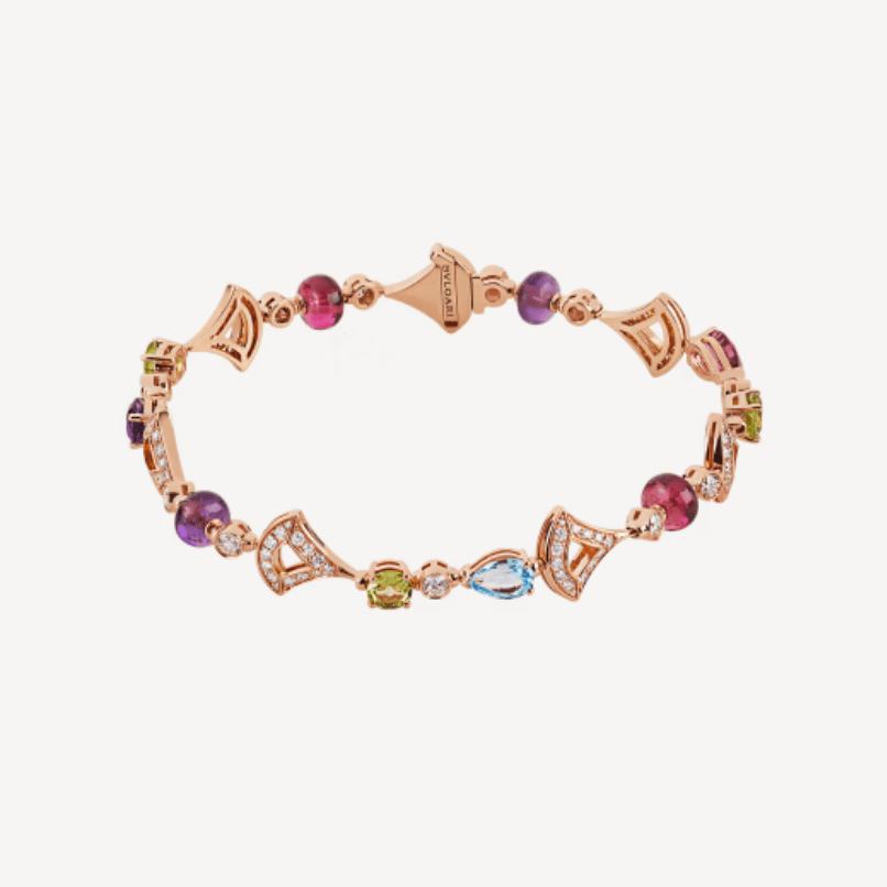 Bulgari Divas' Dream Bracelet Rose Gold With Amethyst, Blue Topaz, Peridot, Pink Tourmaline, RubelliteRef.: 355618