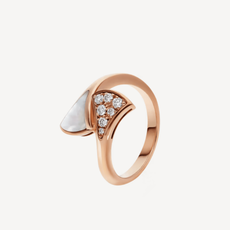 Bulgari Divas Dream Ring In Rose Gold Mother Of Pearl And Diamonds Ref 353800