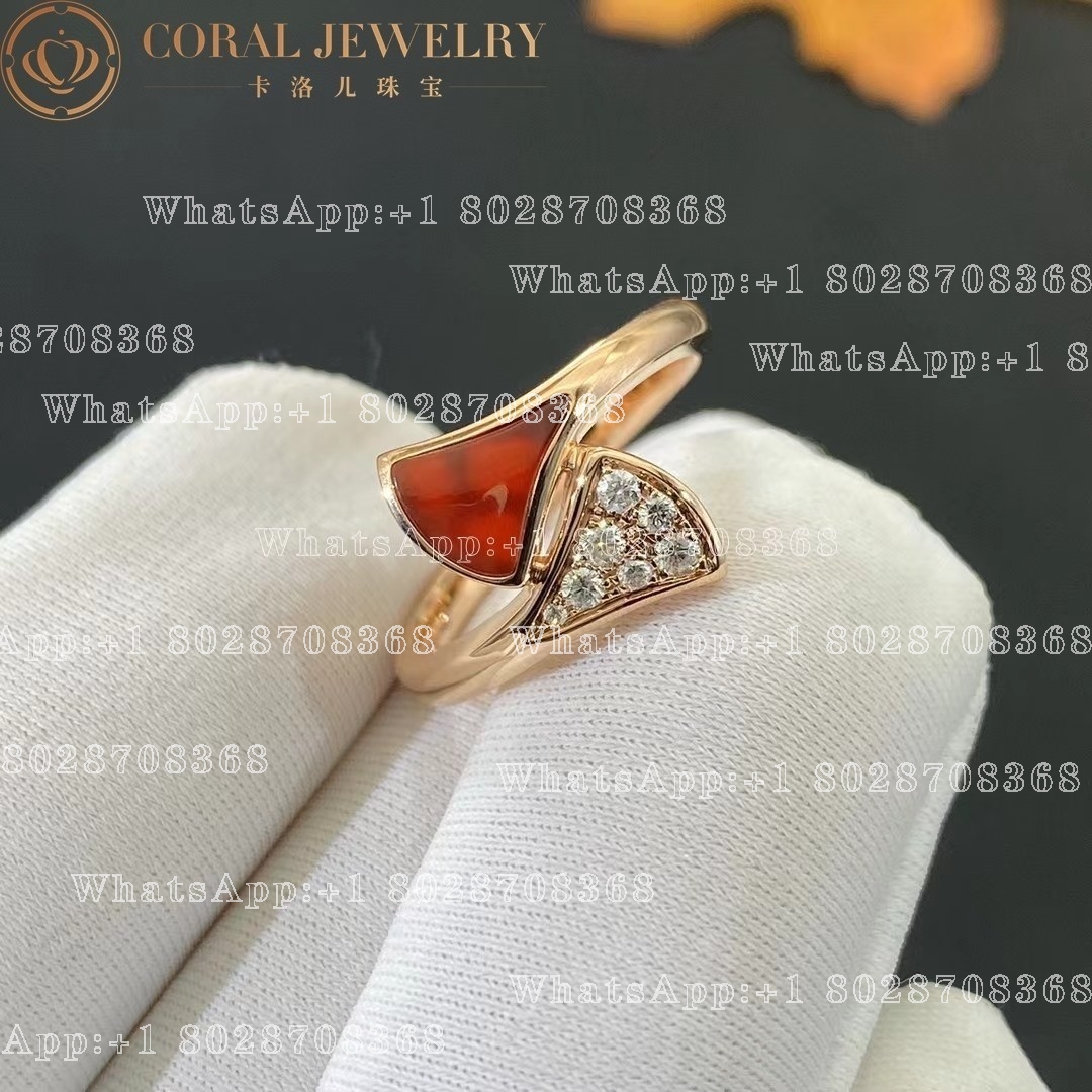 Bulgari Divas' Dream Ring Rose Gold Diamonds, Carnelian Ref.: AN858645