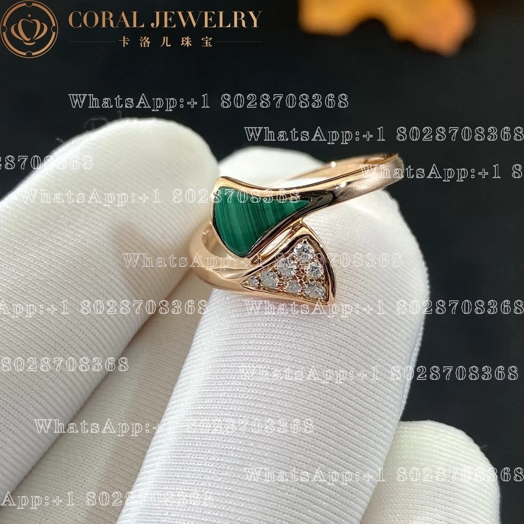 Bulgari Divas' Dream Ring Rose Gold Diamonds, Malachite Ref.: 356448