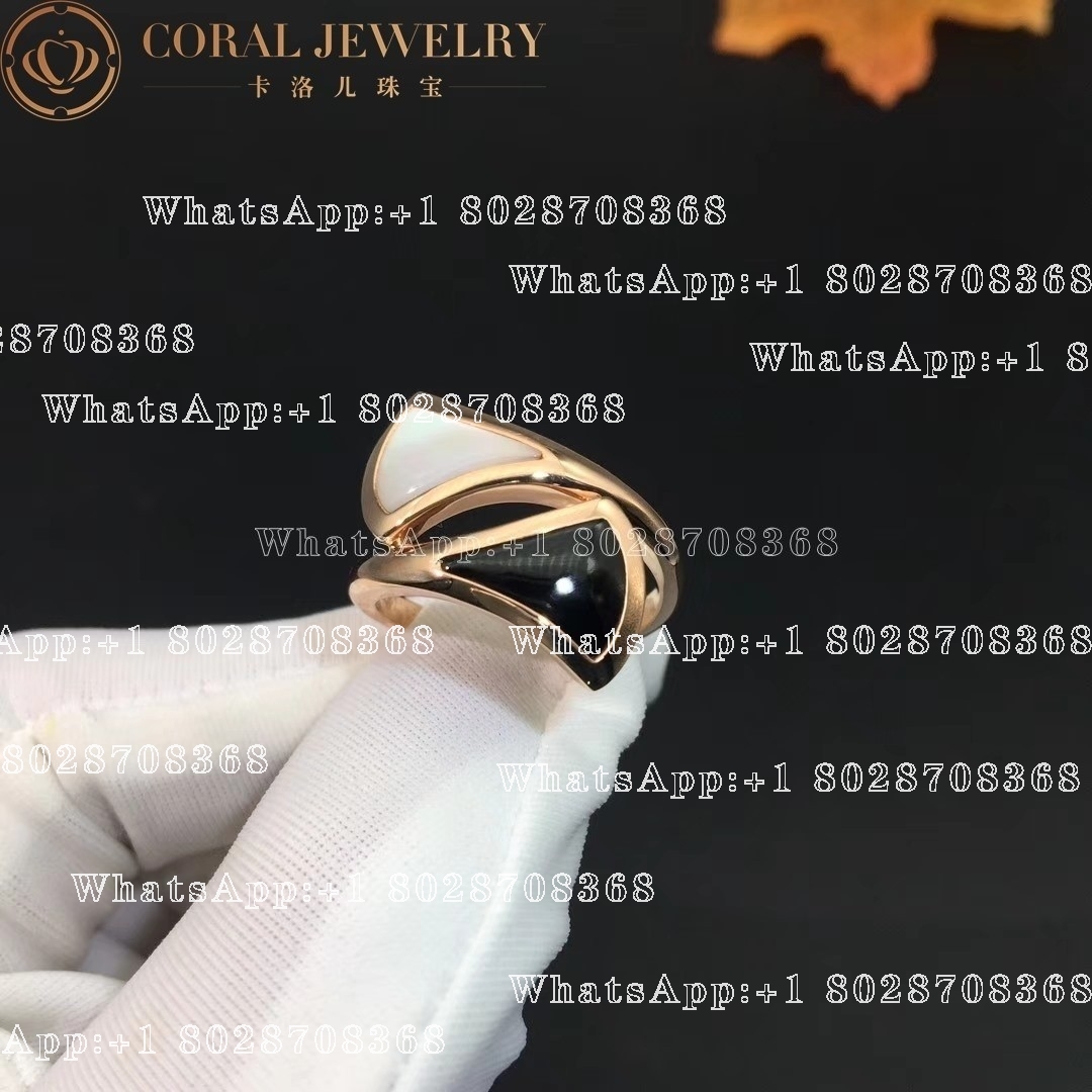 Bulgari Divas' Dream Ring Rose Gold Mother Of Pearl & Onyx AN857049