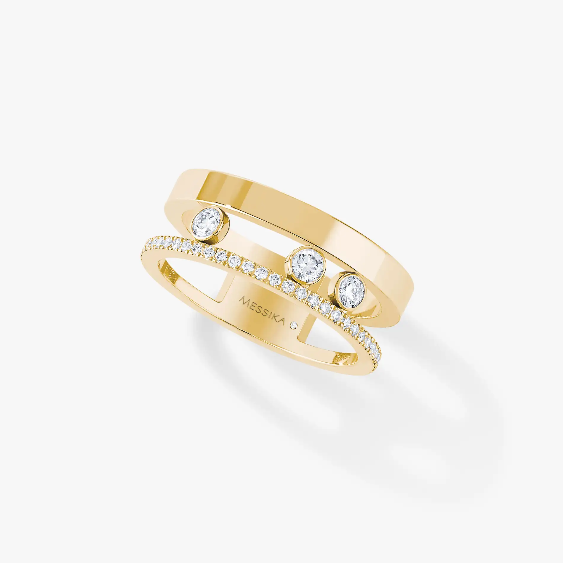 Messika Move Romane Yellow Gold Ring With Diamonds 06516 Yg