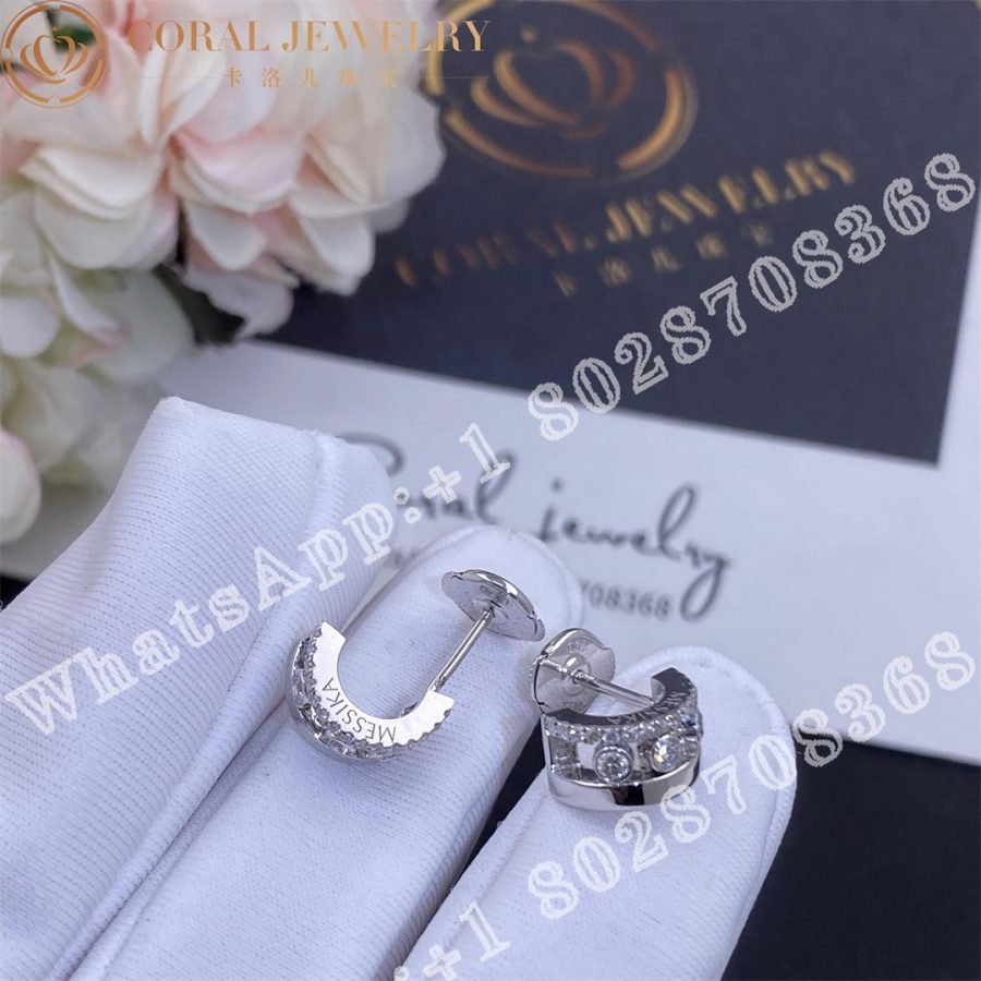 Messika Move Romane Mini Hoops White Gold Diamond Earrings 07178-WG - Image 5