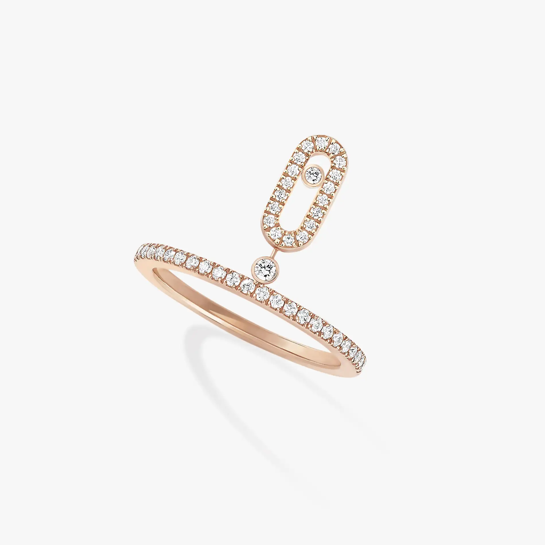 Messika Move Uno Pavé Drop Rose Gold Diamond Ring 11163-PG