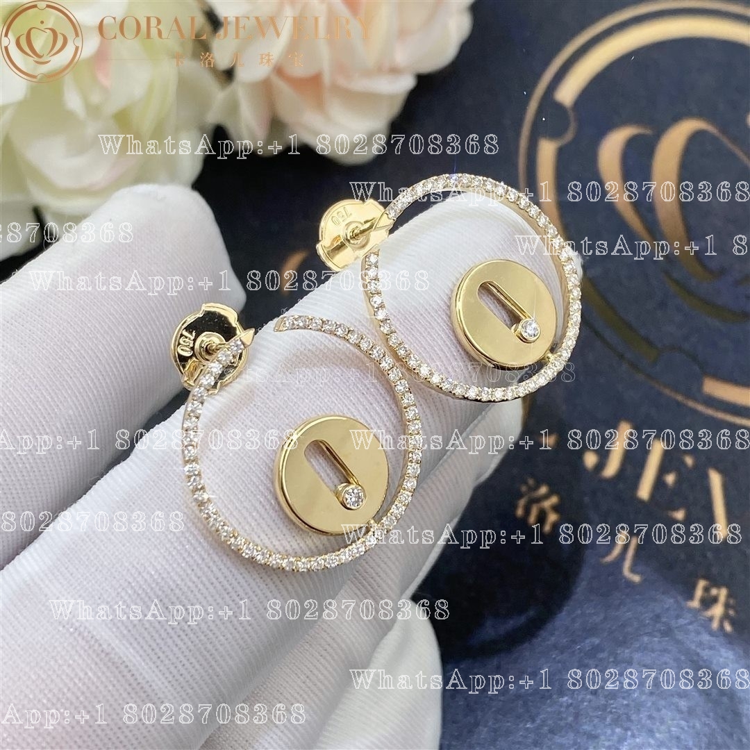 Messika Créoles Lucky Move PM Yellow Gold Diamond Earrings 07515-YG